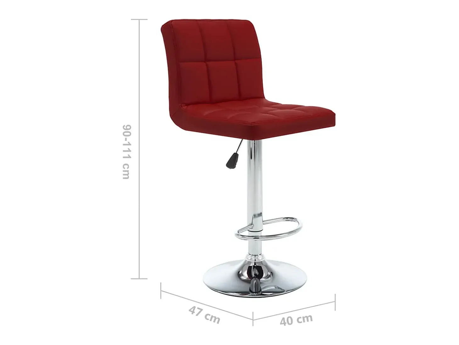 Bancos de bar 2 pcs couro artificial vermelho tinto