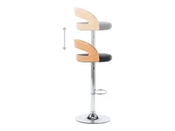 Bancos de bar 2 pcs couro artificial preto e madeira curvada