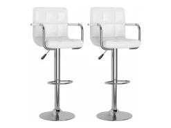 Bancos de bar 2 pcs couro artificial branco PT489864