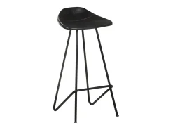 Bancos de bar 4 pcs couro genuíno preto