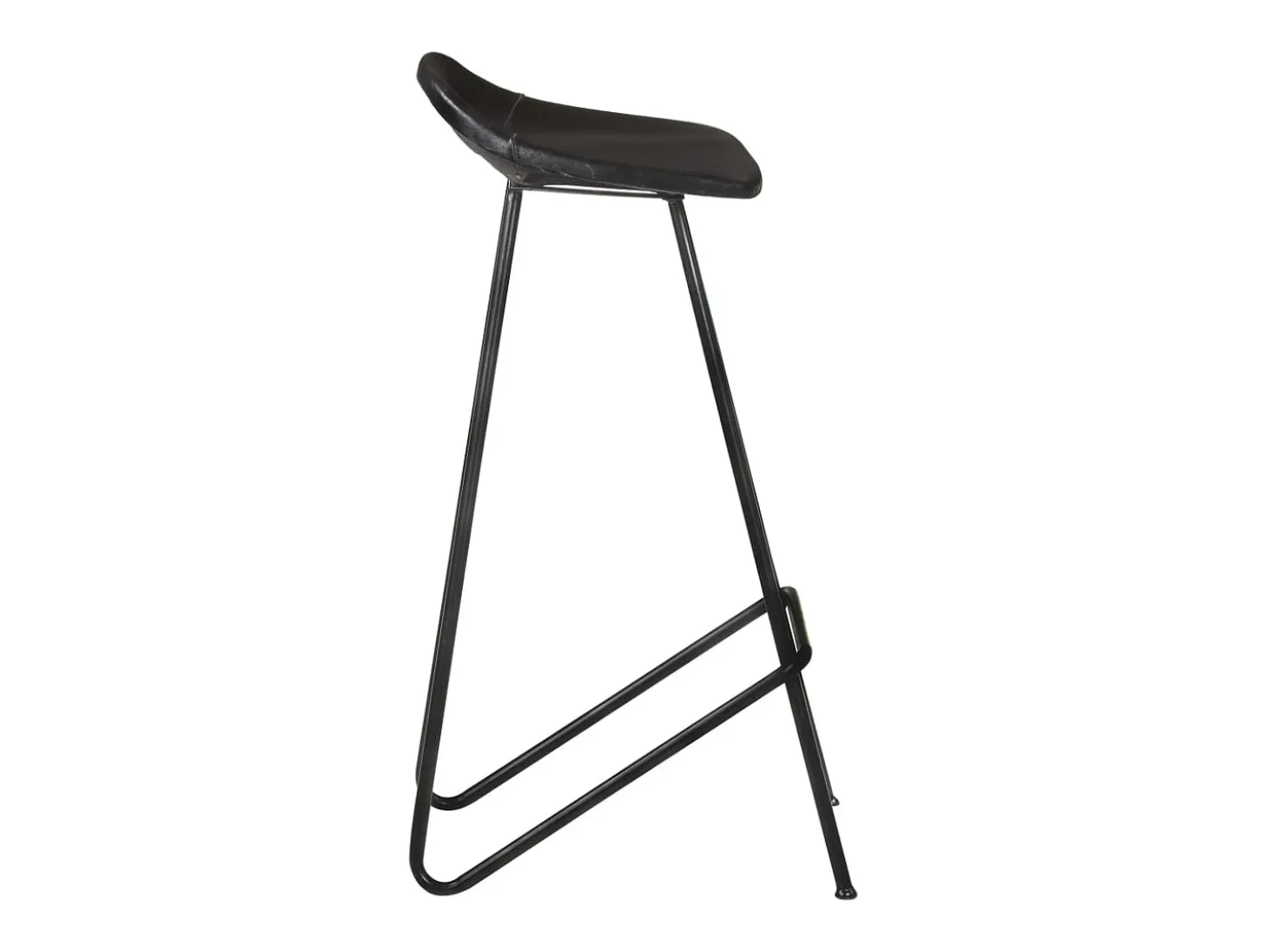 Bancos de bar 4 pcs couro genuíno preto