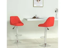 Bancos de bar 2 pcs couro artificial vermelho