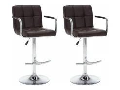 Bancos de bar 2 pcs couro artificial castanho PT949235