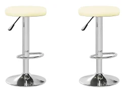 Bancos de bar 2 pcs couro artificial cor creme