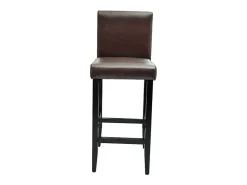 Bancos de bar 2 pcs couro artificial castanho-escuro
