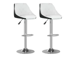 Bancos de bar 2 pcs couro artificial branco e preto