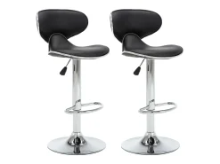 Bancos de bar 2 pcs couro artificial preto