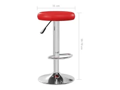 Bancos de bar 2 pcs couro artificial vermelho