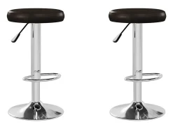 Bancos de bar 2 pcs couro artificial castanho