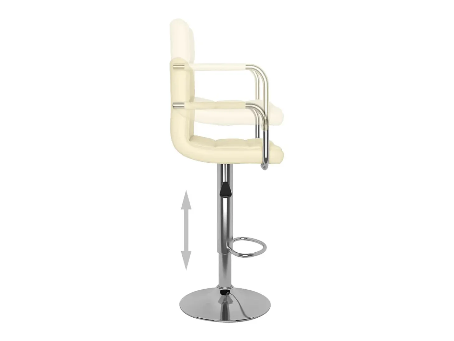 Bancos de bar 2 pcs couro artificial cor creme