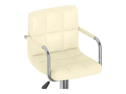 Bancos de bar 2 pcs couro artificial cor creme