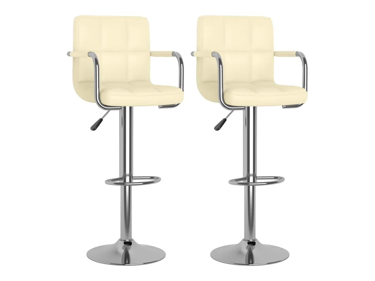 Bancos de bar 2 pcs couro artificial cor creme