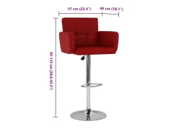 Bancos de bar 2 pcs couro artificial vermelho tinto