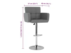 Bancos de bar 2 pcs couro artificial cinzento