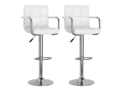 Bancos de bar 2 pcs couro artificial branco