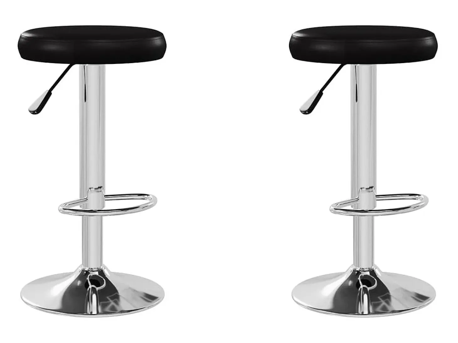Bancos de bar 2 pcs couro artificial preto