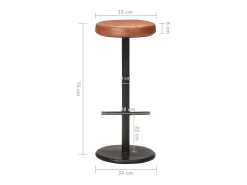 Bancos de bar 2 pcs couro genuíno castanho