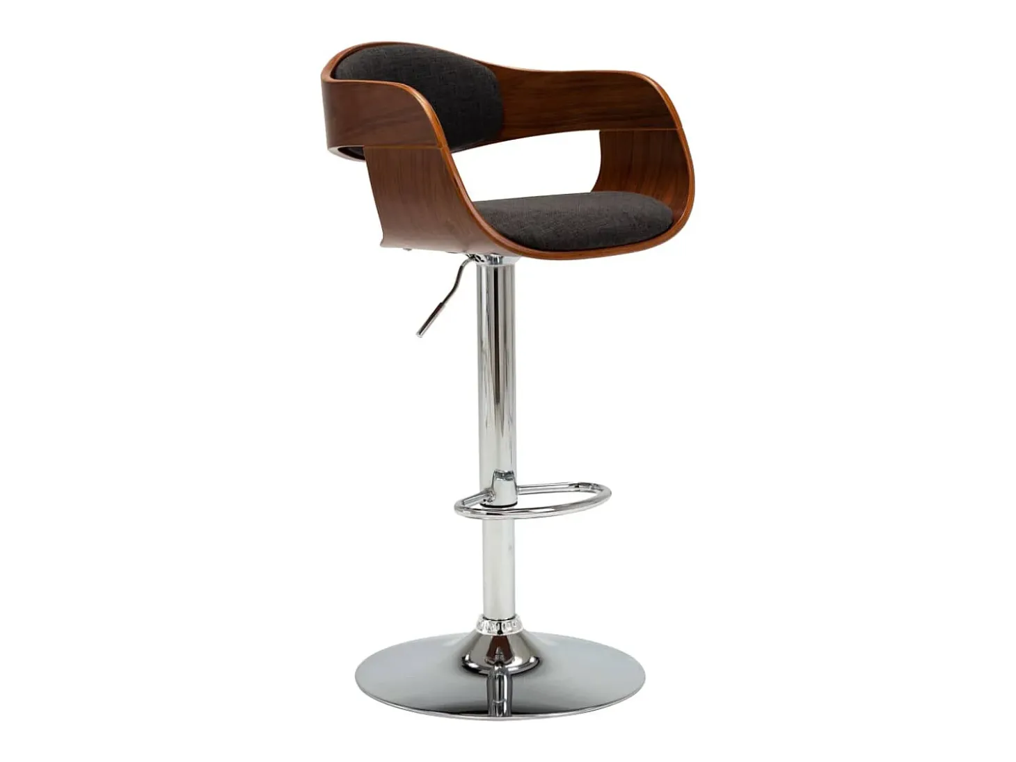 Bancos de bar 2 pcs madeira curvada e tecido cinzento PT640708