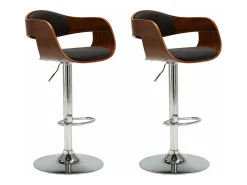 Bancos de bar 2 pcs madeira curvada e tecido cinzento PT640708