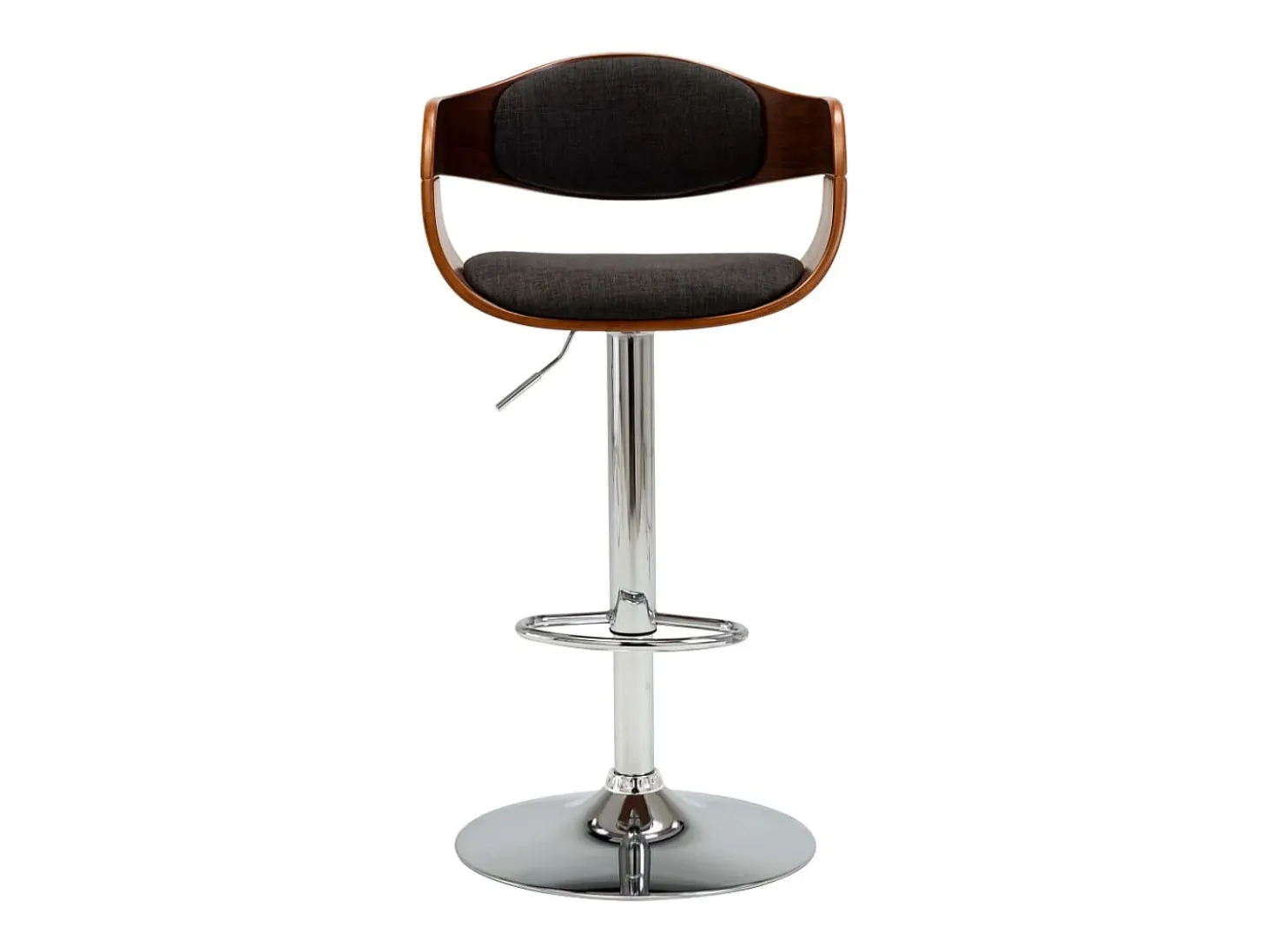 Bancos de bar 2 pcs madeira curvada e tecido cinzento PT640708