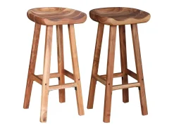 Bancos de bar 2 pcs madeira acácia maciça