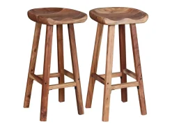 Bancos de bar 2 pcs madeira acácia maciça