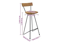 Bancos de bar 2 pcs madeira de teca maciça