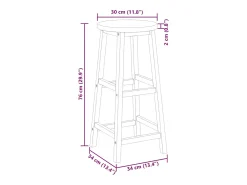 Bancos de bar 4 pcs madeira de acácia maciça