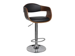Bancos de bar 2 pcs madeira curvada e couro artificial preto PT794359