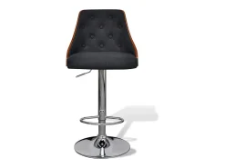 Bancos de bar 2 pcs madeira curvada e tecido