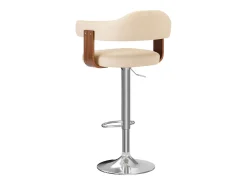 Bancos de bar 2 pcs madeira curvada e couro artificial creme