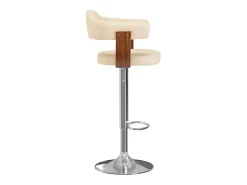Bancos de bar 2 pcs madeira curvada e couro artificial creme