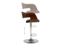 Bancos de bar 2 pcs madeira curvada e tecido cinzento