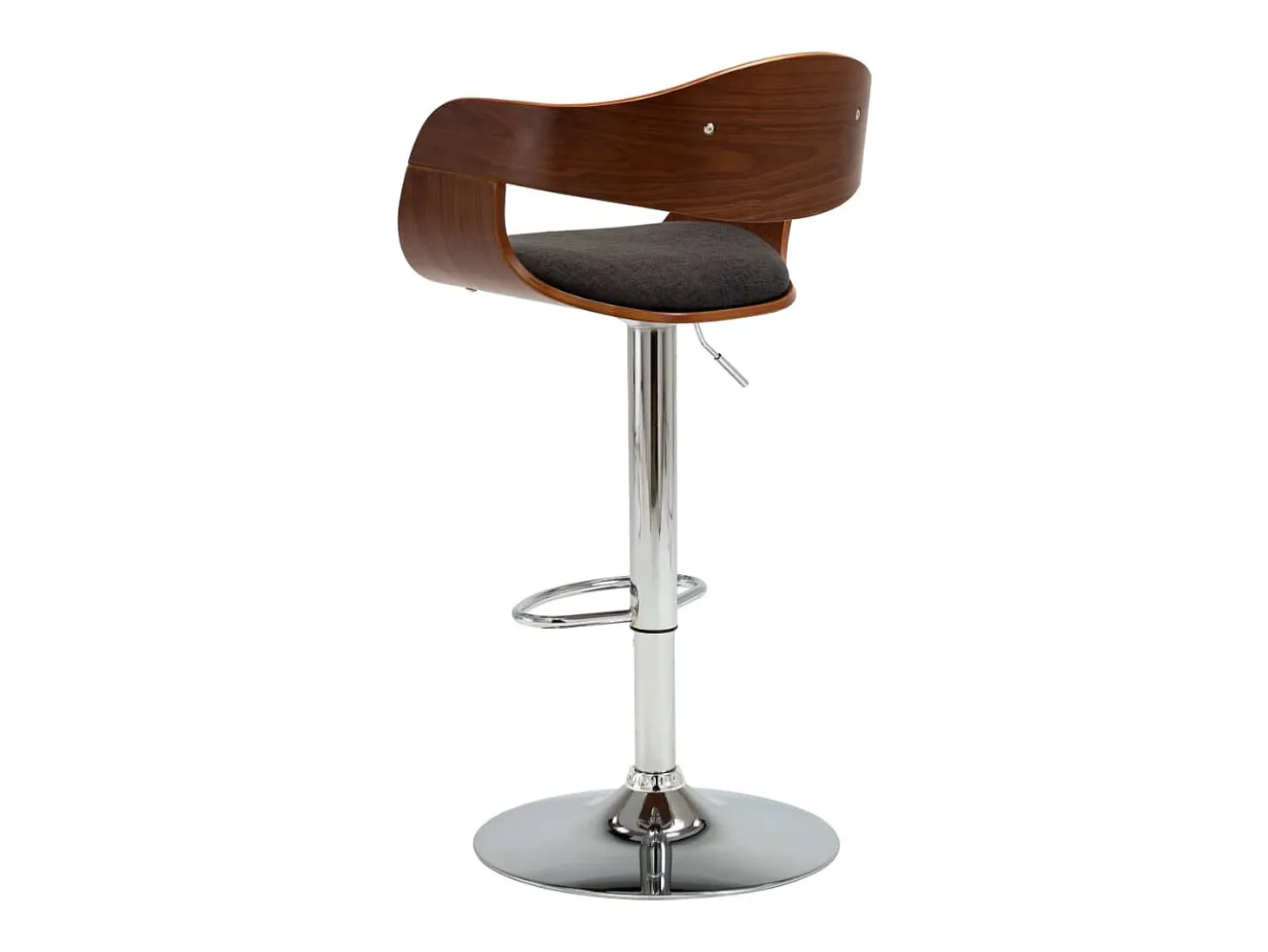 Bancos de bar 2 pcs madeira curvada e tecido cinzento