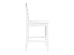 Bancos de bar 2 pcs madeira de seringueira maciça branco