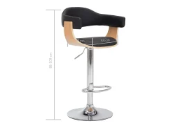 Bancos de bar 2 pcs madeira curvada e couro artificial preto