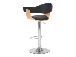 Bancos de bar 2 pcs madeira curvada e couro artificial preto