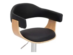 Bancos de bar 2 pcs madeira curvada e couro artificial preto