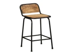 Bancos de bar 2 pcs Madeira Maciça de Mangueira Rústica