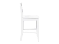 Bancos de bar 2 pcs madeira de seringueira maciça branco