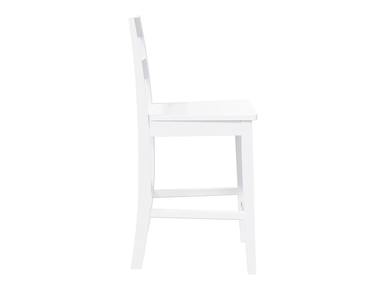 Bancos de bar 2 pcs madeira de seringueira maciça branco
