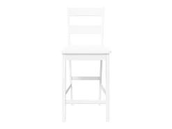 Bancos de bar 2 pcs madeira de seringueira maciça branco
