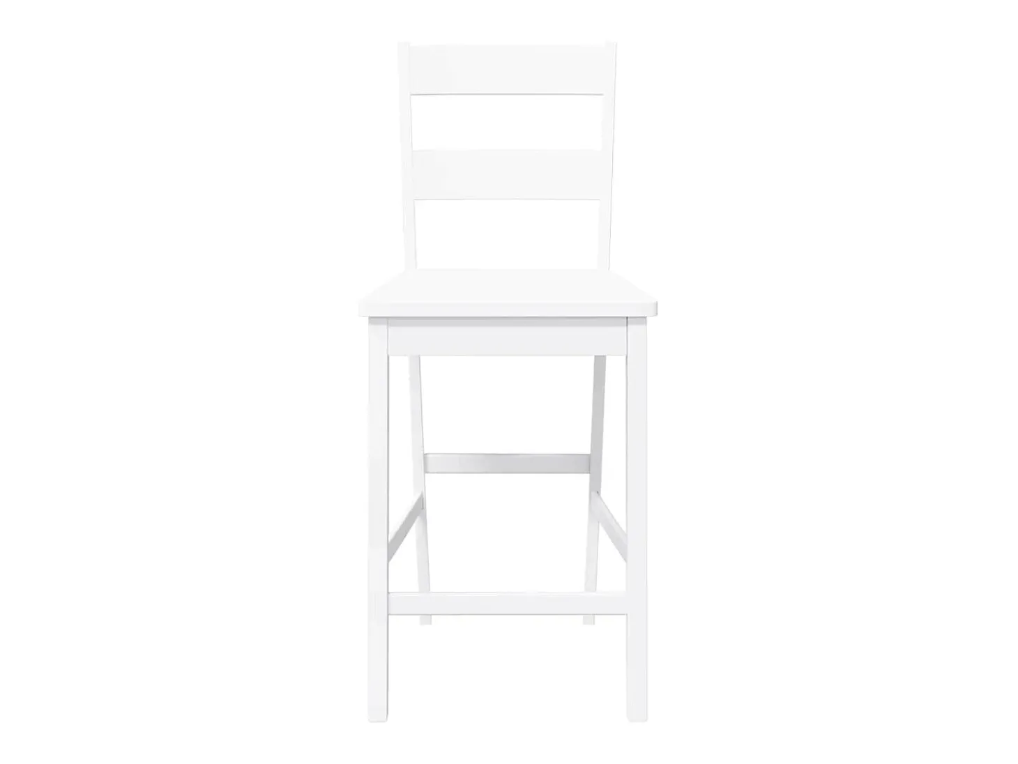 Bancos de bar 2 pcs madeira de seringueira maciça branco