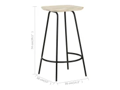 Bancos de bar 4 pcs madeira de mangueira maciça