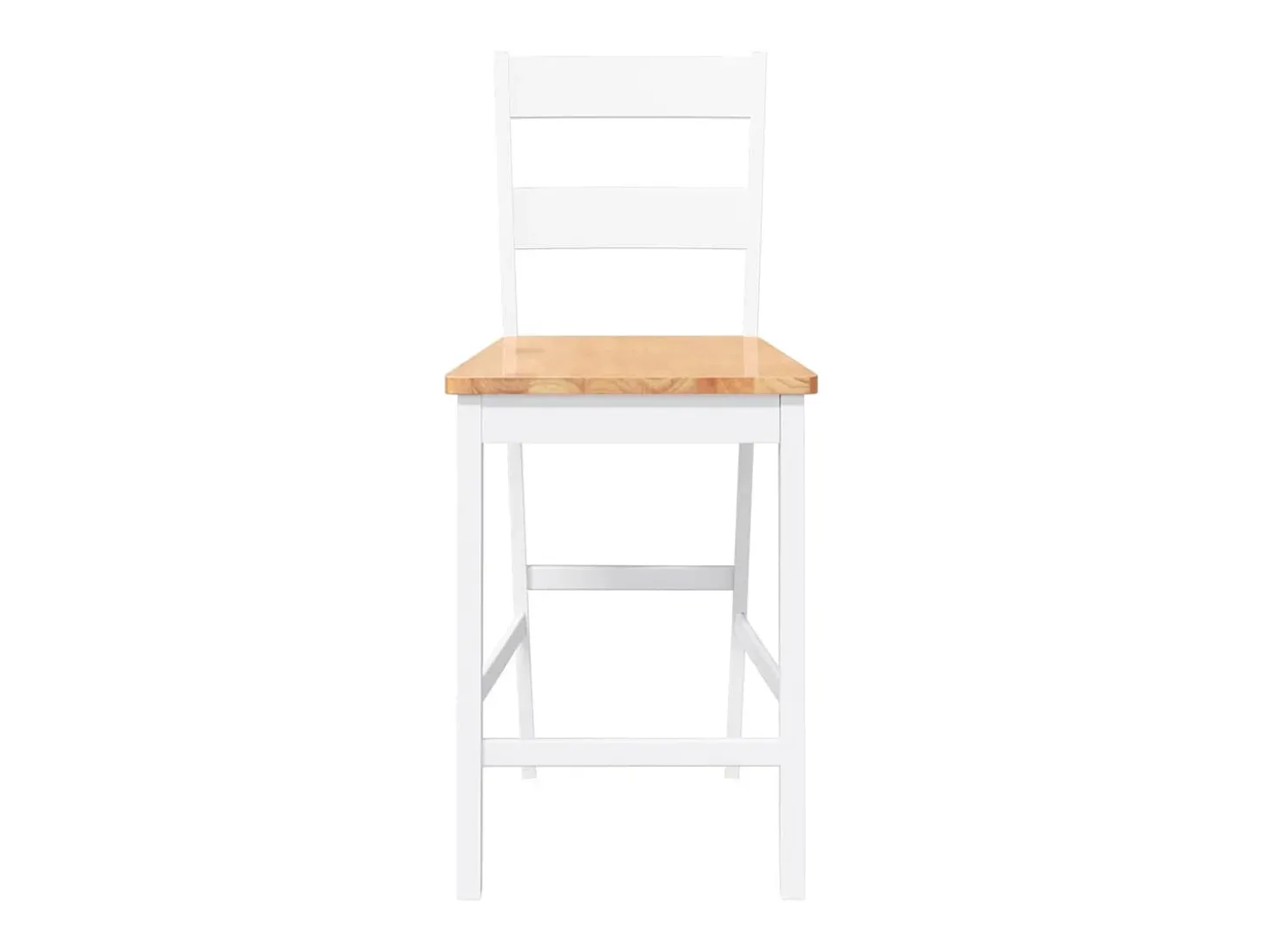 Bancos de bar 2 pcs madeira de seringueira maciça branco