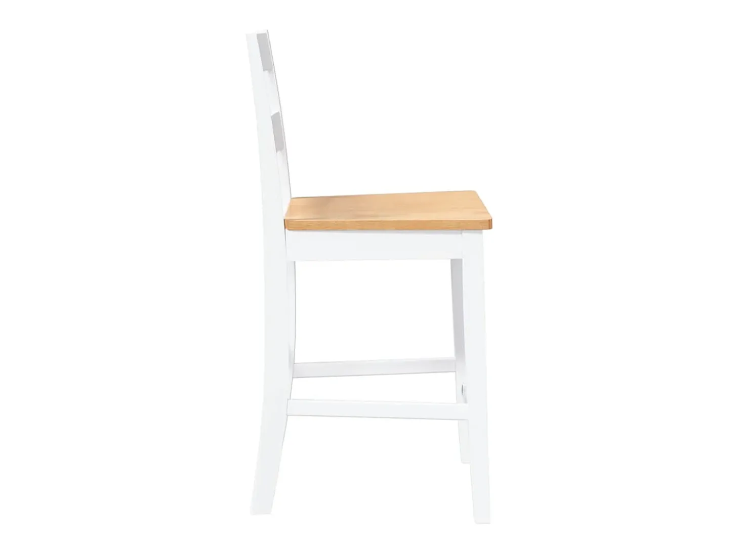 Bancos de bar 2 pcs madeira de seringueira maciça branco