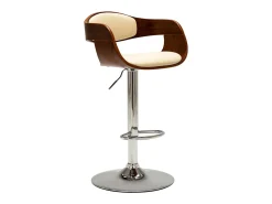 Bancos de bar 2 pcs madeira curvada e couro artificial creme PT637938