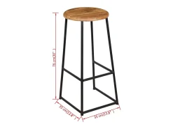 Bancos de bar 2 pcs madeira de teca maciça