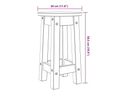 Bancos de bar 2 pcs madeira de pinho maciça branco