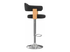 Bancos de bar 2 pcs madeira curvada e couro artificial preto